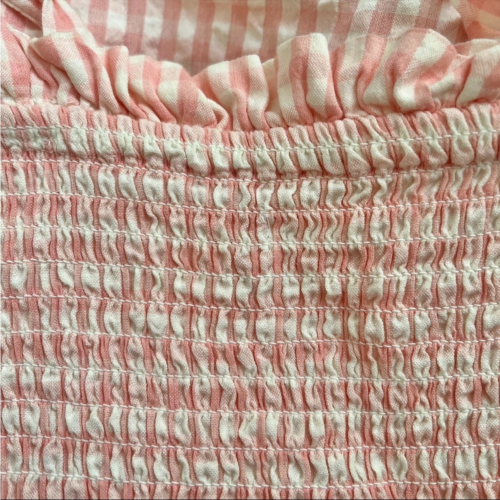 Stradivarius tie strap dress in pink gingham - Picture 9 of 10